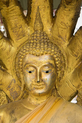 the Fat Buddha head in thai temple