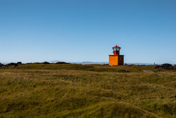 Fototapeta premium Lighthouse at the end of the world - this is where Snaefellsnes peninsula ends.
