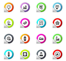Alternative energy icons set