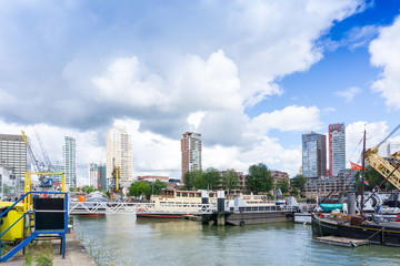 ROTTERDAM, Netherlands - August 10, 2016 : Street view of Port o