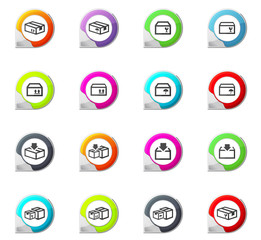 Simple icons set of box