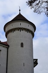 Architecture from Konopiste castle and cloudy sky