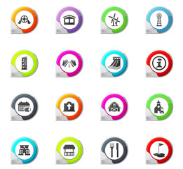 Infrastucture of the city icons set