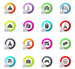 Infrastucture of the city icons set