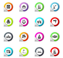 Infrastucture of the city icons set