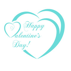 Banner Valentines Day with symbols hearts and lettering for concept design poster, greeting card or invitation. Cartoon style. Vector illustration.