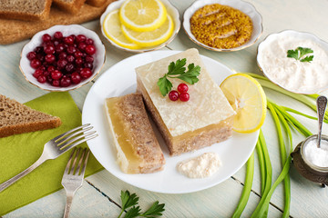 Galantine aspic and spices