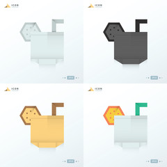 paper orange juice icon set 4 styles