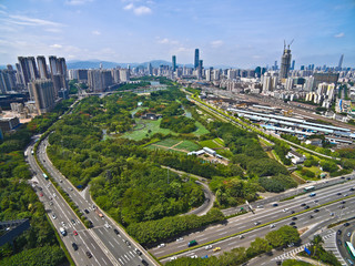 Aerial photography of City viaduct bridge road landscape