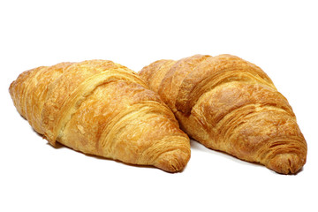 Buttercroissants isoliert auf weißem Hintergrund