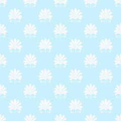 Victorian ornamental seamless pattern. Light blue background.