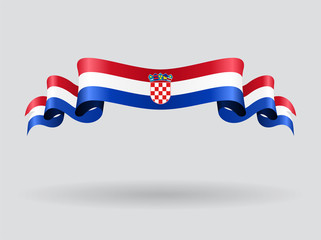 Croatian wavy flag. Vector illustration.