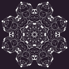 Decorative round ornate mandala for print or web design. Mandala abstract background. Invitation, wedding card, national design. Vector illustration EPS 10.