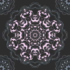 Decorative round ornate mandala for print or web design. Mandala abstract background. Invitation, wedding card, national design. Vector illustration EPS 10.