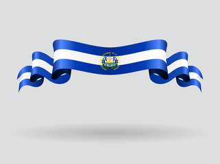 El Salvador wavy flag. Vector illustration. - obrazy, fototapety, plakaty
