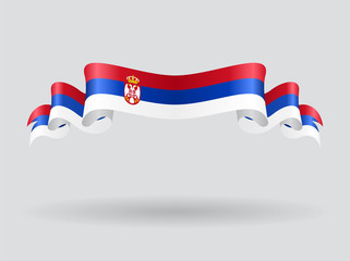 Serbian wavy flag. Vector illustration.