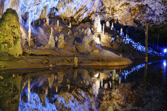 cave with many stalagmites and stalactites