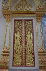 door of temple, in public place