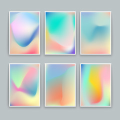 Vivid Gradient Backgrounds. Set of vector colorful posters