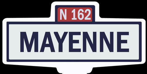 MAYENNE - Ancien panneau entrée d'agglomération 
