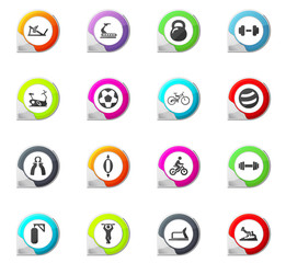 Sport equipment icons set