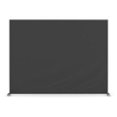Billet press wall with black screen chroma key banner. Mobile trade show booth white and blank. 3d render isolated on white background. High Resolution Template for your design.