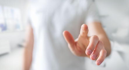 Businessman pointing his finger