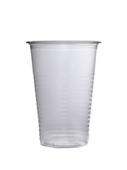 glass made of transparent plastic, disposable
