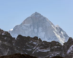 Keuken foto achterwand Makalu Uitzicht op de vijfde in de wereld op het hoogtepunt van de piek Makalu (8481 m) van de Renjo Pass - Gokyo regio, Nepal, Himalaya