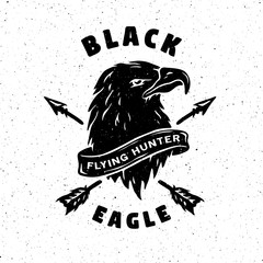 Black Eagle. Hand drawn emblem.