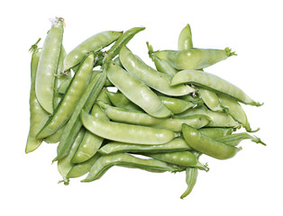 Fresh pods of peas isolated
