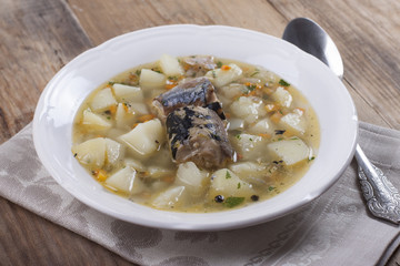 Fish soup from canned fish