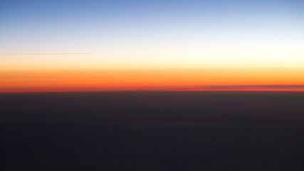 Fototapeta premium sunset view from the airplane