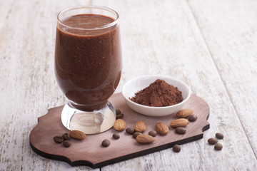   Smoothie of banana  with cocoa