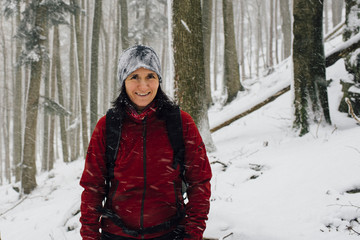 Hiking trough an snow storm