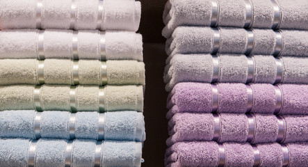 stack of textile soft  towels