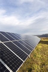 Solar Power Station in the autumn Nature