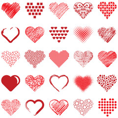 Obraz na płótnie Canvas Hearts icon collection - vector illustration 