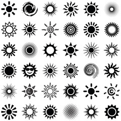Sun icon collection - vector illustration 