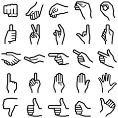 Hand icon collection - vector outline illustration  - 132499860