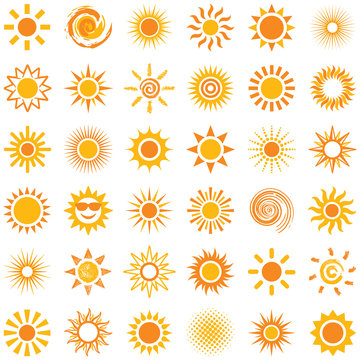 Sun icon collection - vector illustration 