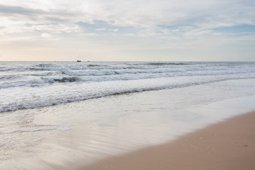 Fototapeta na wymiar beautiful landscape summer sea with sand beach and clear sky