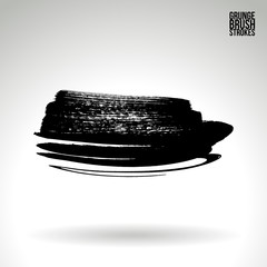 Brush stroke and texture. Grunge vector abstract hand - painted element. Underline and border.