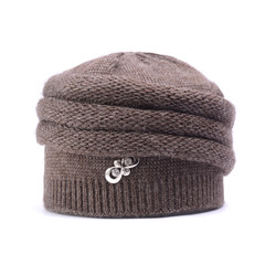 knitted women's hat isolated on white