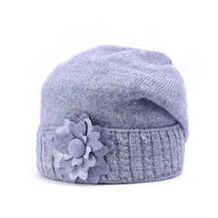 knitted women's hat isolated on white