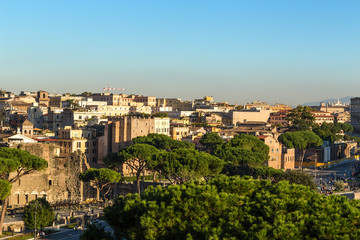 Fototapeta na wymiar Rome, Italy. View from Capitol Hill at sunset