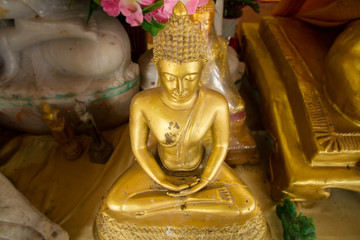 Golden Buddha Statue in Bodhgaya Stupa or Phuthakaya Pagoda at S