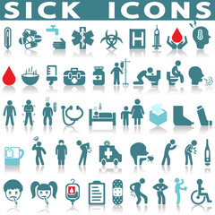 sick icon set