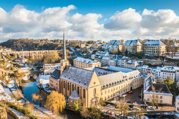 Snow in Luxembourg city during winter 2017