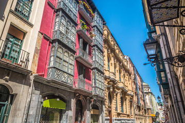 Fototapeta na wymiar Old streets of Bilbao in Basque Spain